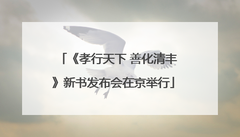《孝行天下 善化清丰》新书发布会在京举行