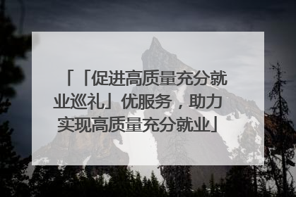 「促进高质量充分就业巡礼」优服务，助力实现高质量充分就业