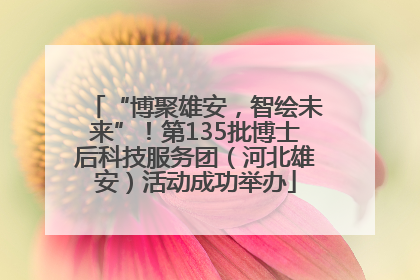 “博聚雄安，智绘未来”！第135批博士后科技服务团（河北雄安）活动成功举办
