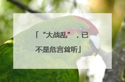 “大战乱”，已不是危言耸听