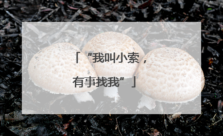 “我叫小索，有事找我”