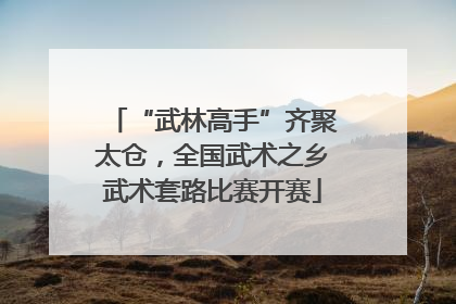 “武林高手”齐聚太仓，全国武术之乡武术套路比赛开赛