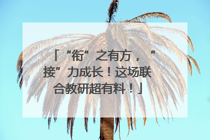 “衔”之有方，“接”力成长！这场联合教研超有料！