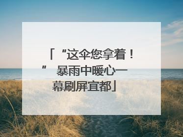 “这伞您拿着！” 暴雨中暖心一幕刷屏宜都