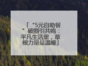 “5元自助餐”破圈引共鸣：平凡生活里，草根力量最温暖
