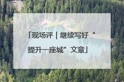 现场评｜继续写好“提升一座城”文章