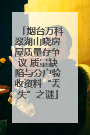 烟台万科翠湖山晓房屋质量存争议 质量缺陷与分户验收资料“丢失”之谜