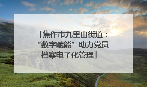 焦作市九里山街道：“数字赋能”助力党员档案电子化管理
