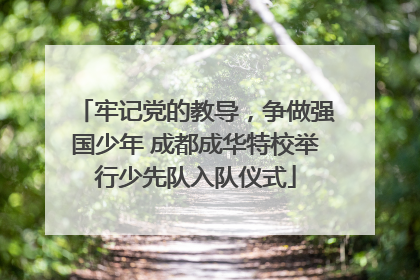牢记党的教导，争做强国少年 成都成华特校举行少先队入队仪式