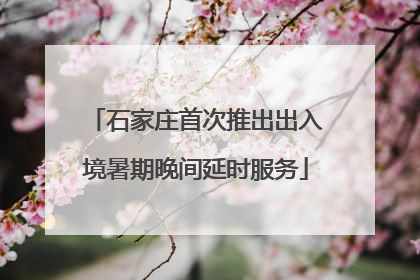 石家庄首次推出出入境暑期晚间延时服务