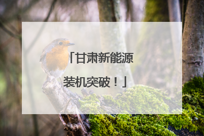 甘肃新能源装机突破！