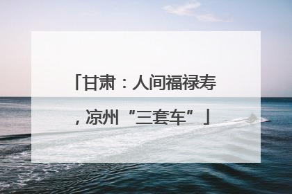 甘肃：人间福禄寿，凉州“三套车”