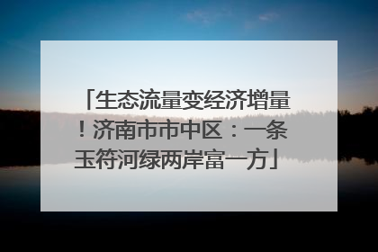 生态流量变经济增量！济南市市中区：一条玉符河绿两岸富一方