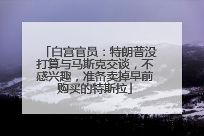 白宫官员：特朗普没打算与马斯克交谈，不感兴趣，准备卖掉早前购买的特斯拉