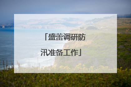 盛蕾调研防汛准备工作