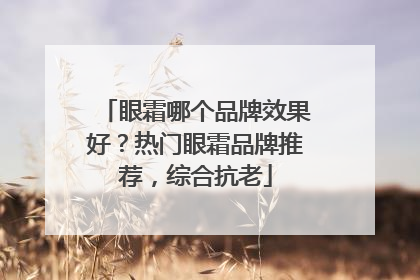 眼霜哪个品牌效果好？热门眼霜品牌推荐，综合抗老