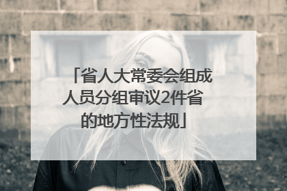 省人大常委会组成人员分组审议2件省的地方性法规