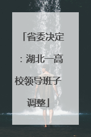 省委决定：湖北一高校领导班子调整