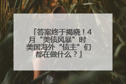 答案终于揭晓！4月“美债风暴”时 美国海外“债主”们都在做什么？