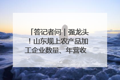 答记者问｜强龙头！山东规上农产品加工企业数量、年营收均居全国首位