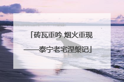 砖瓦重吟 烟火重现——泰宁老宅涅槃记