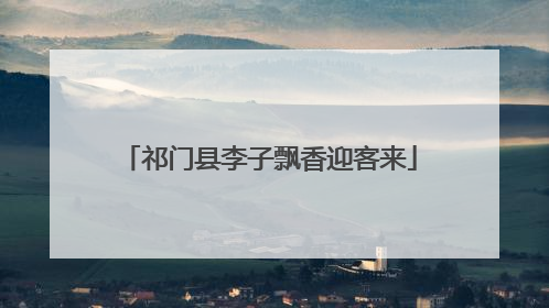 祁门县李子飘香迎客来