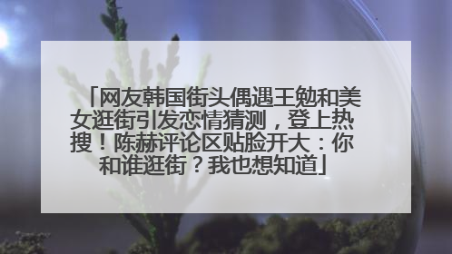 网友韩国街头偶遇王勉和美女逛街引发恋情猜测，登上热搜！陈赫评论区贴脸开大：你和谁逛街？我也想知道