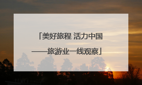 美好旅程 活力中国——旅游业一线观察