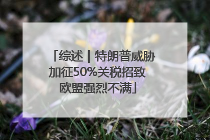 综述｜特朗普威胁加征50%关税招致欧盟强烈不满