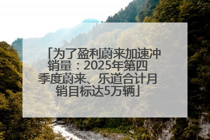 为了盈利蔚来加速冲销量：2025年第四季度蔚来、乐道合计月销目标达5万辆