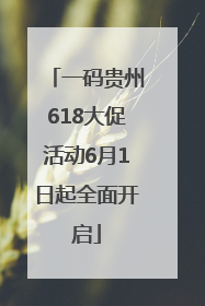一码贵州618大促活动6月1日起全面开启