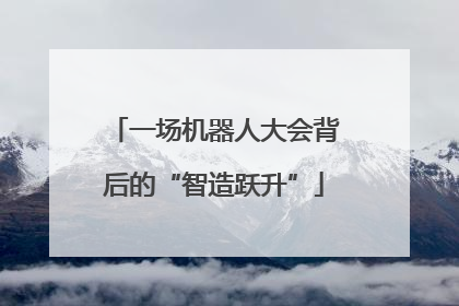 一场机器人大会背后的“智造跃升”