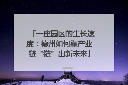 一座园区的生长速度：德州如何靠产业链“链”出新未来
