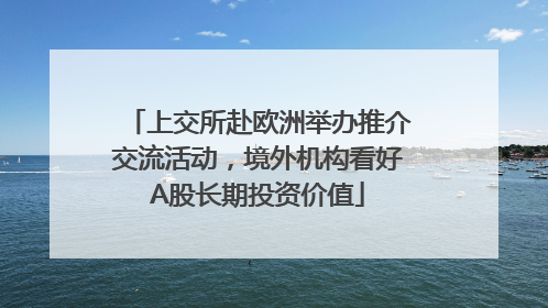 上交所赴欧洲举办推介交流活动，境外机构看好A股长期投资价值
