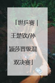 世乒赛｜王楚钦/孙颖莎晋级混双决赛