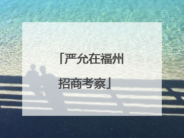 严允在福州招商考察