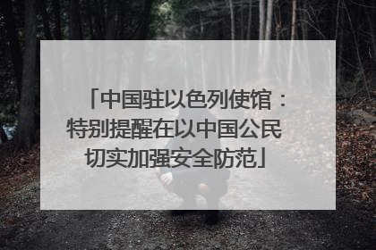 中国驻以色列使馆：特别提醒在以中国公民切实加强安全防范