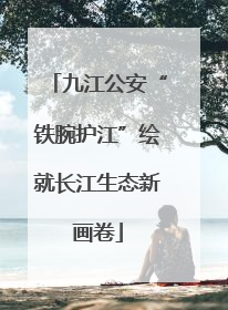 九江公安“铁腕护江”绘就长江生态新画卷