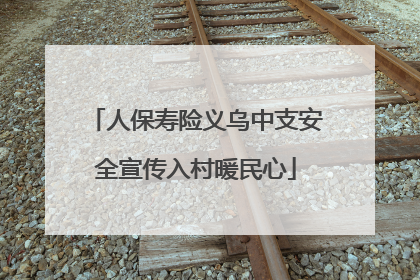 人保寿险义乌中支安全宣传入村暖民心
