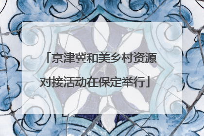 京津冀和美乡村资源对接活动在保定举行