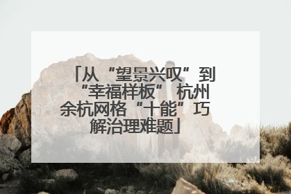 从“望景兴叹”到“幸福样板” 杭州余杭网格“十能”巧解治理难题