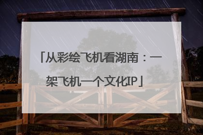 从彩绘飞机看湖南：一架飞机一个文化IP
