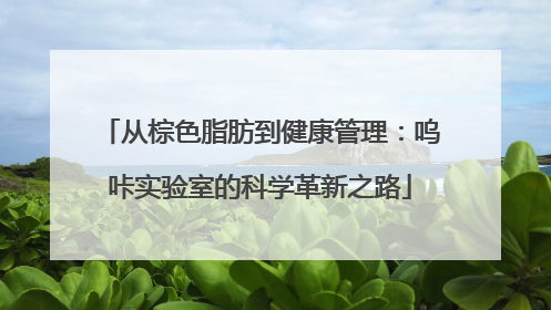 从棕色脂肪到健康管理：呜咔实验室的科学革新之路