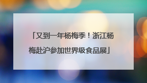 又到一年杨梅季！浙江杨梅赴沪参加世界级食品展