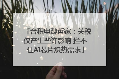 台积电魏哲家：关税仅产生些许影响 拦不住AI芯片炽热需求