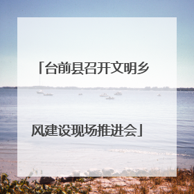 台前县召开文明乡风建设现场推进会