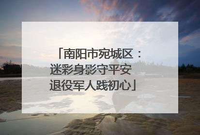 南阳市宛城区：迷彩身影守平安 退役军人践初心