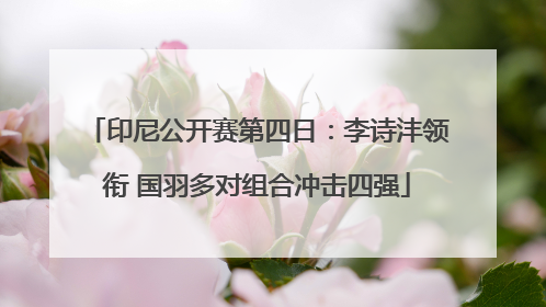 印尼公开赛第四日：李诗沣领衔 国羽多对组合冲击四强