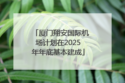 厦门翔安国际机场计划在2025年年底基本建成