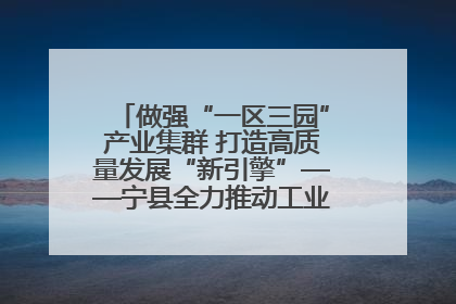 做强“一区三园”产业集群 打造高质量发展“新引擎”——宁县全力推动工业经济提质增效
